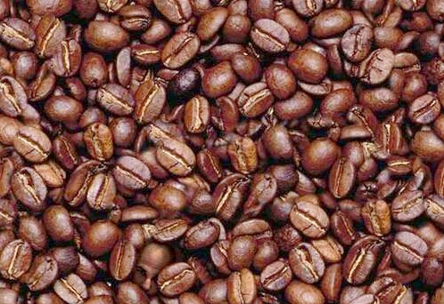 head in coffee beans