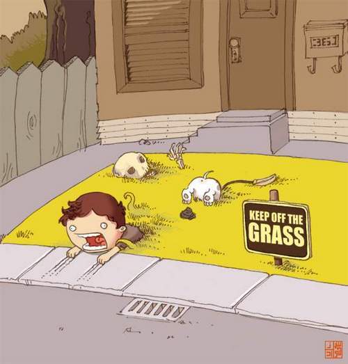 cartoon of toxic grass
