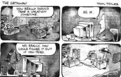 workaholic on vacation