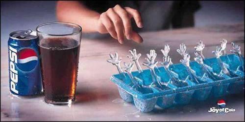 ice cubes with arms sticking out